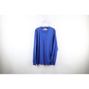 Best Made Co Mens 2XL XXL Blank Heavyweight Long Sleeve Pocket T-Shirt Blue